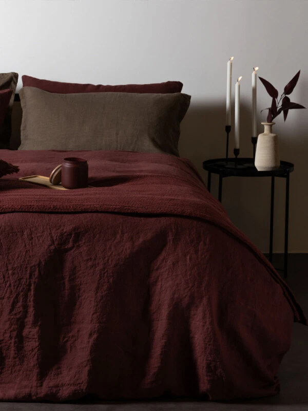STILE STORE - Copripiumino matrimoniale Cotone Tinto e Lino (5 Colori)