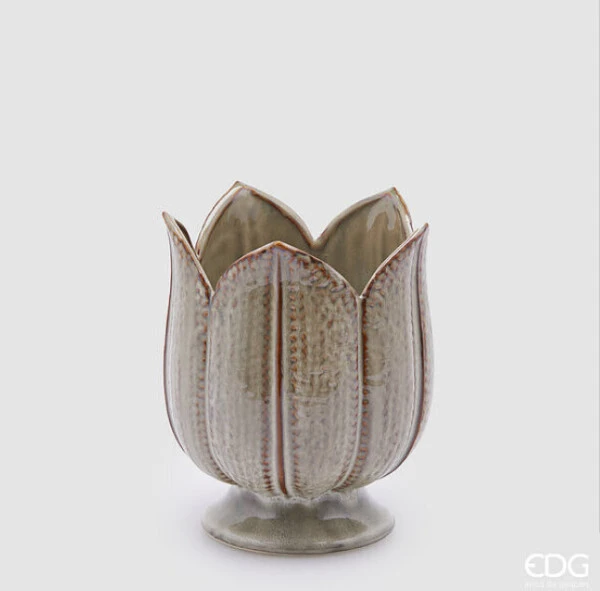 EDG - VASO TULIP IN CERAMICA COLOR BEIGE (3 Misure)