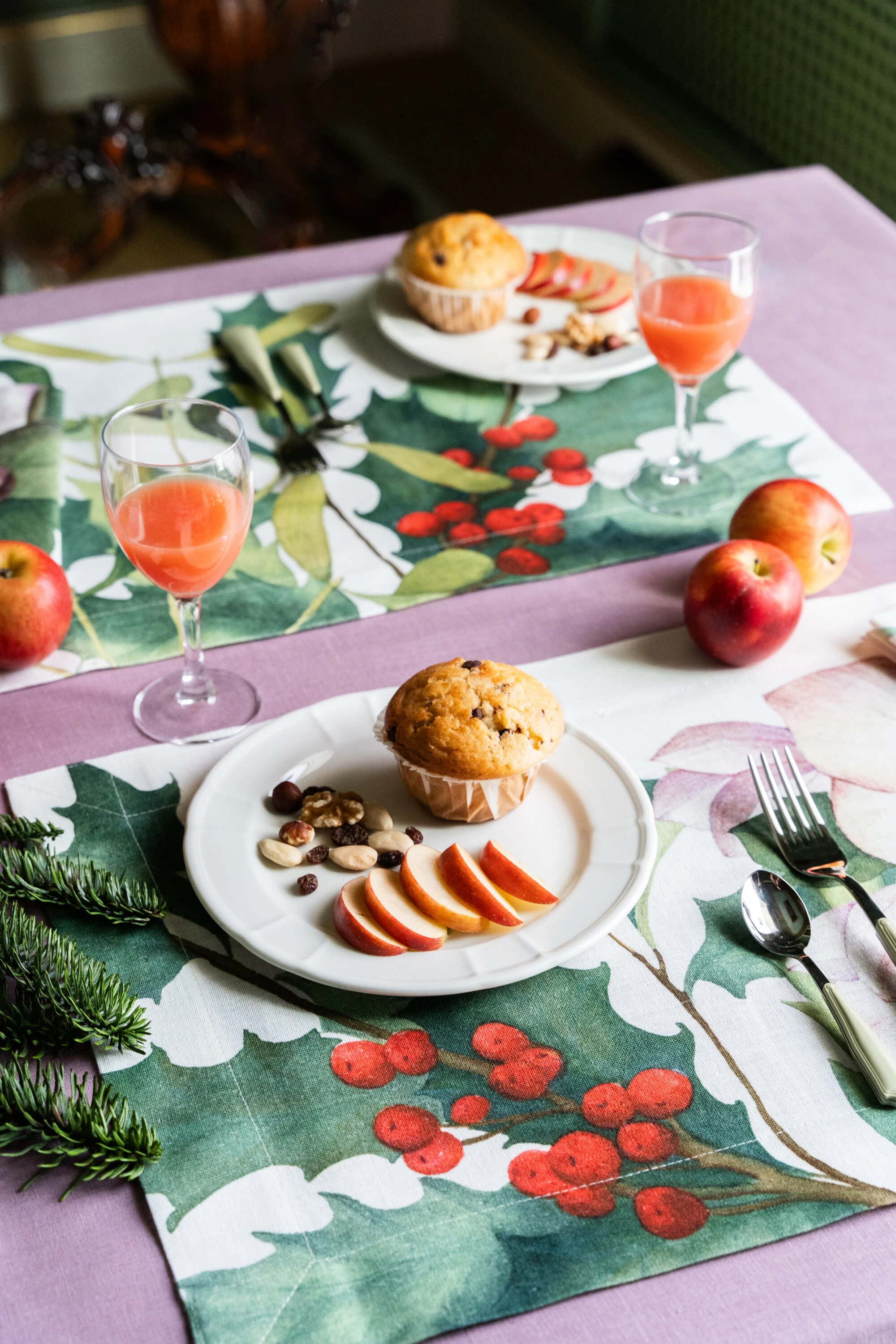 THE NAPKING - Set 4 Tovagliette colazione Helleborus in lino