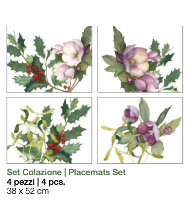 THE NAPKING - Set 4 Tovagliette colazione Helleborus in lino - immagine 3