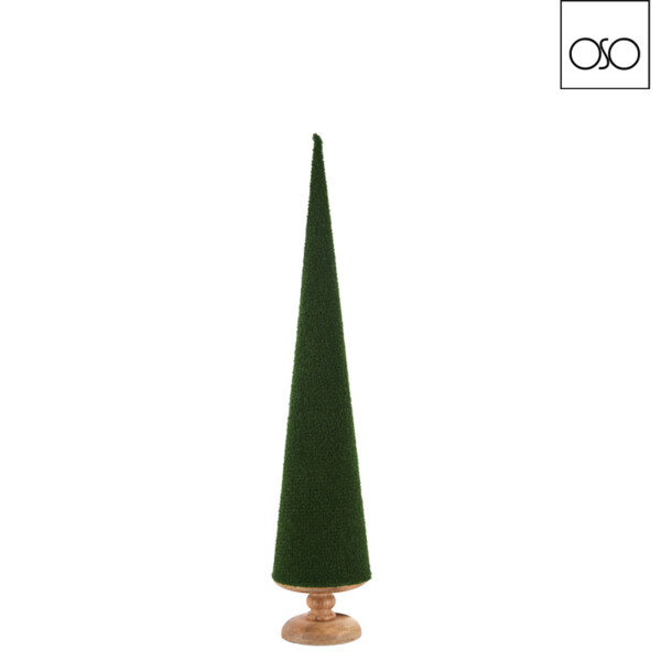 AMBROSO - CONO CON BASE LEGNO STOFFA VERDE