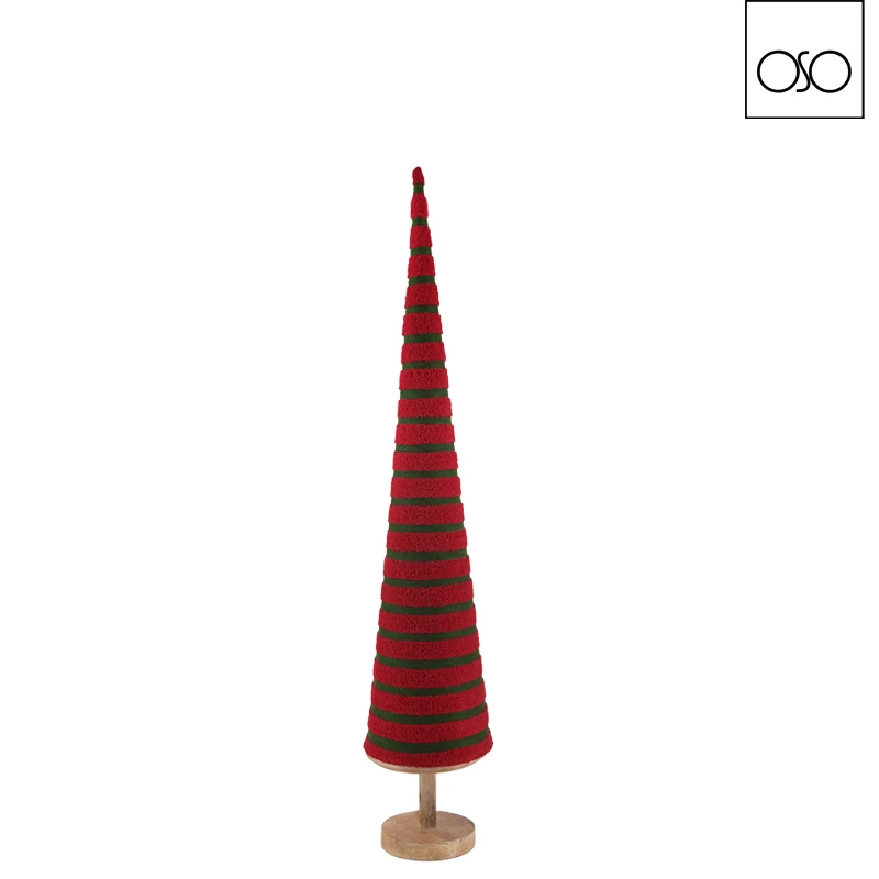 STILE STORE - CONO CON BASE LEGNO STOFFA ROSSA