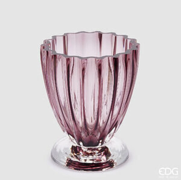 EDG - VASO GLORY IN VETRO ROSA (2 Misure)