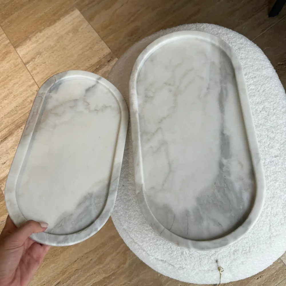 STILE STORE - VASSOIO IN MARMO CALCATTA OVALE (2 Misure) - immagine 2